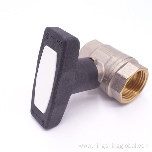 Brass ball vale with PVC handle
